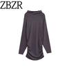 Za Autumn New Women Clothes 2025 Western Style Hood Knitted Hood Long Sleeve Mini Dress 4938125