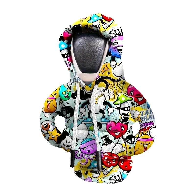 

1Pc Colorful Mini Gear Shift Hoodie Cover Shift Protector Car Gear Handle Decoration Fits Manual Automatic Car Interior Decor