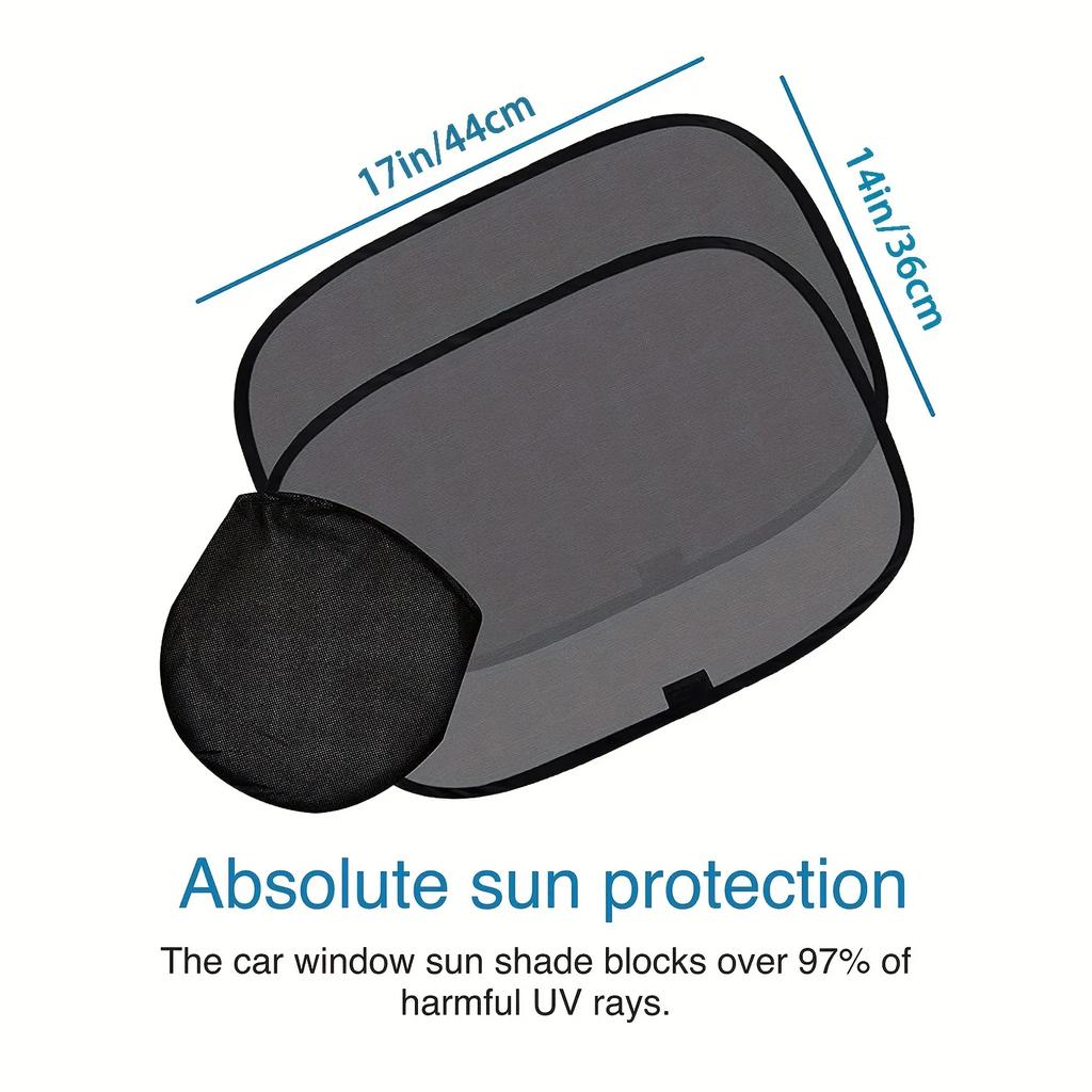 4 STÜCK UV-Schutz Auto-Sonnenblenden - Robuste Netzschilde mit Easy-Cling, Blendschutz & UV-Schutz für SUV-Seitenfenster