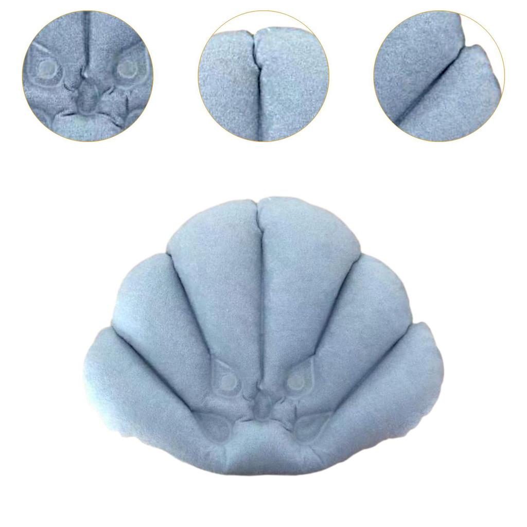 Inflatable Bath Pillow Shell Shaped Easy To Clean Neck Support Pillow Bathtub Headrest for Hotel Home Kid Adults
