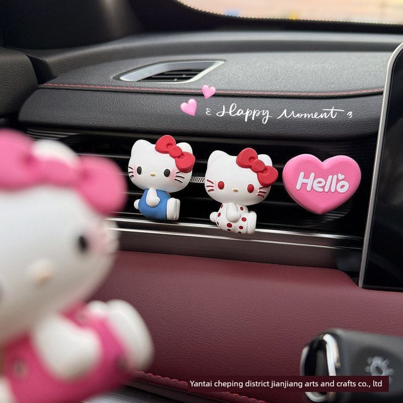 Kt Cat New Car Air Freshener Cartoon Perfume Diffuser Stone Car Vent Decoration Car Interior Accessory Ornament Fragrance