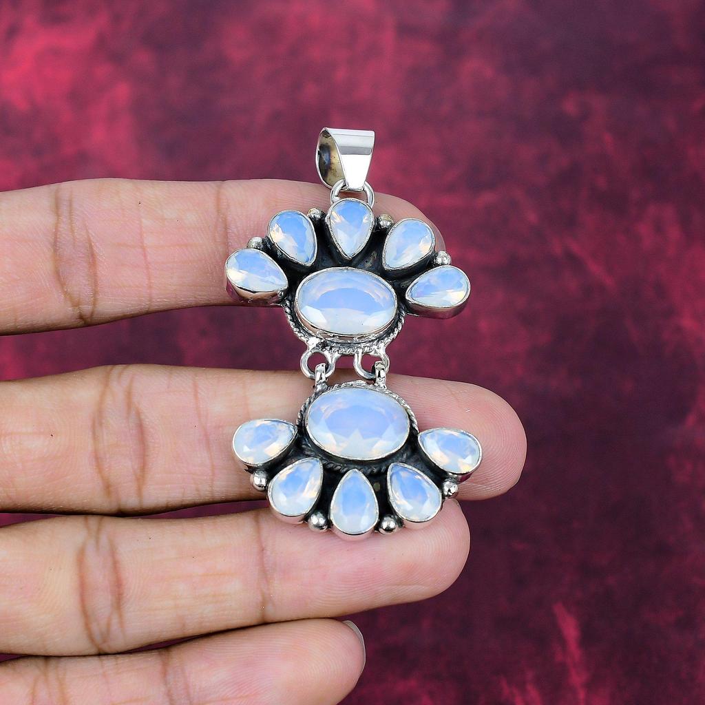 Milky Opal Handmade Latest Design Jewelry Pendant, 925 Solid Sterling Silver Gemstone Pendant, Gift For Mother