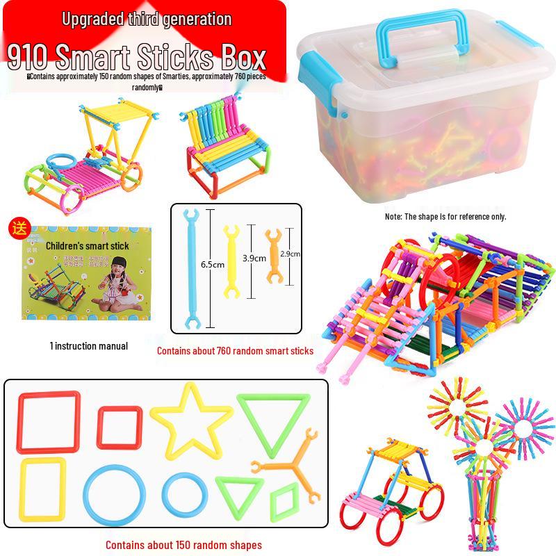 138-Piece Smart Stick Building Blocks for Children's Educational Desktop Insertion – Plastic Handmade Toys