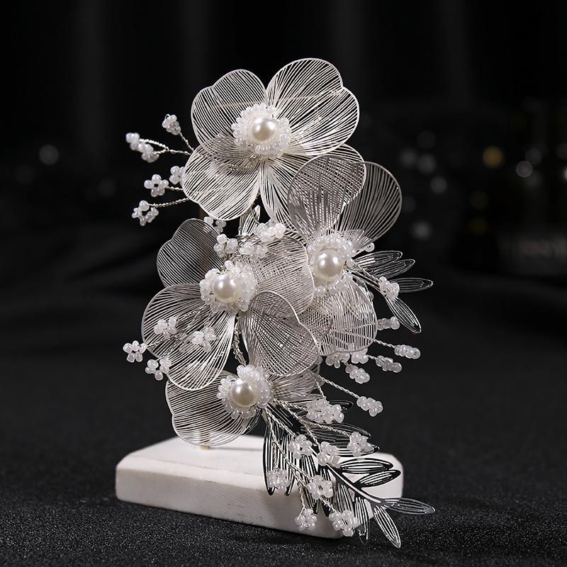 

Bridal Wedding Headband Flower Pearl Hairpin Hair Accessories for Women Hair Jewelry Party Bride Headpiece Bridesmaid Gift noiva