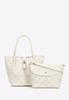 Wittchen Women's Eco-Leather Suitcase With Embossed Signature, Cream, Cream, Eco-Leather