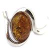 Handmade Silver Ring 'Inspiration' Amber (rhodium) - 12x8 Mm