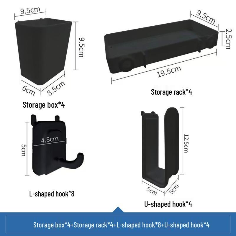 Wall-Mounted Stainless Steel Pegboard Organizer Shelf