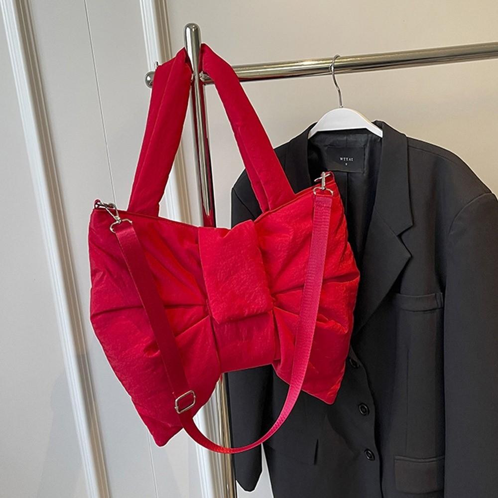 Large Capacity Nylon Quilted Tote Bag Cotton Padded Crossbody Bags  Woman