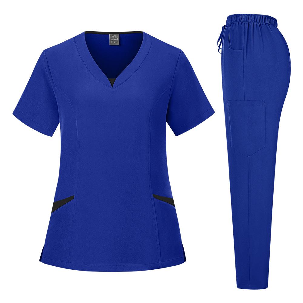Nurse Uniform Scrub Suit for Operating Room: Breathable, Sweat-Absorbent Two-Piece Medical Workwear Set.