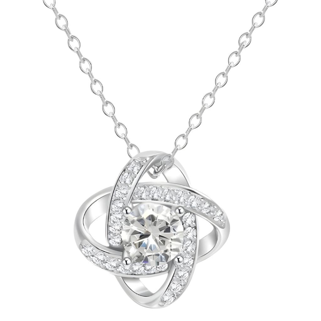 Fashion high-end hollow four-leaf clover with zircon necklace for women