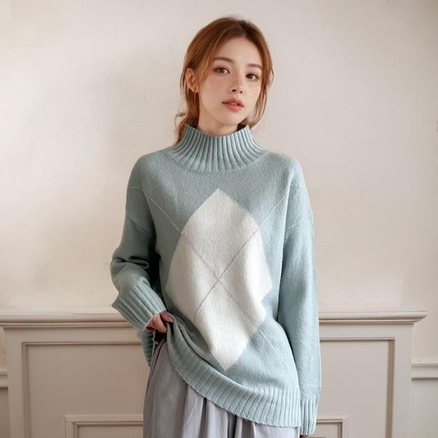 Street Standard [Stsd] Half Turtleneck Loose Fit Knit Mt Mint/M