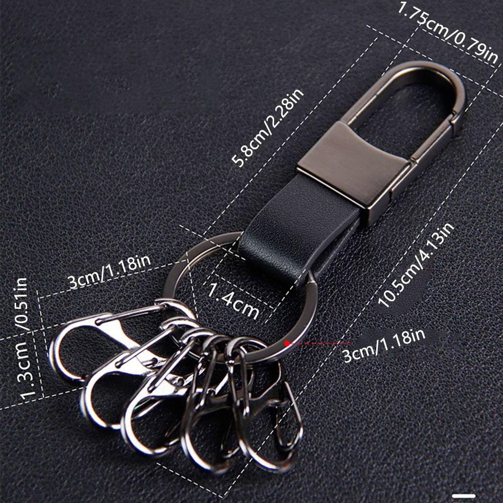 Minimalist Men's  Leather Car Key Ring Durable Car Key Holder Waist Hanging Key Chain  Party Gift