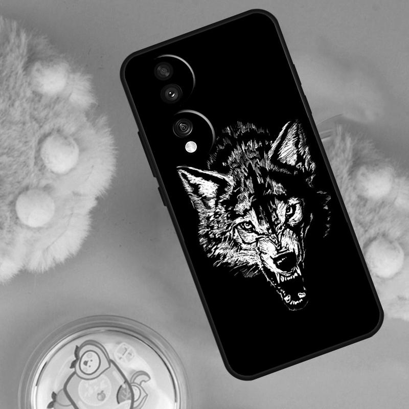 Angry Wolf Case For Honor Magic 6 5 7 Lite Honor 200 Pro 50 70 90 Lite X9b X9a X8b X8a X8 X9 X9c Cover