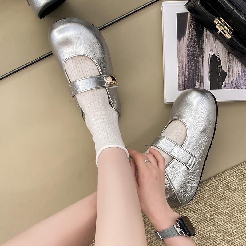 Xiaoxiangfeng single shoes 2025 new Doudou shoes soft-soled single shoes Mary Jane shoes lightweight and breathable grandma shoes small leather shoes