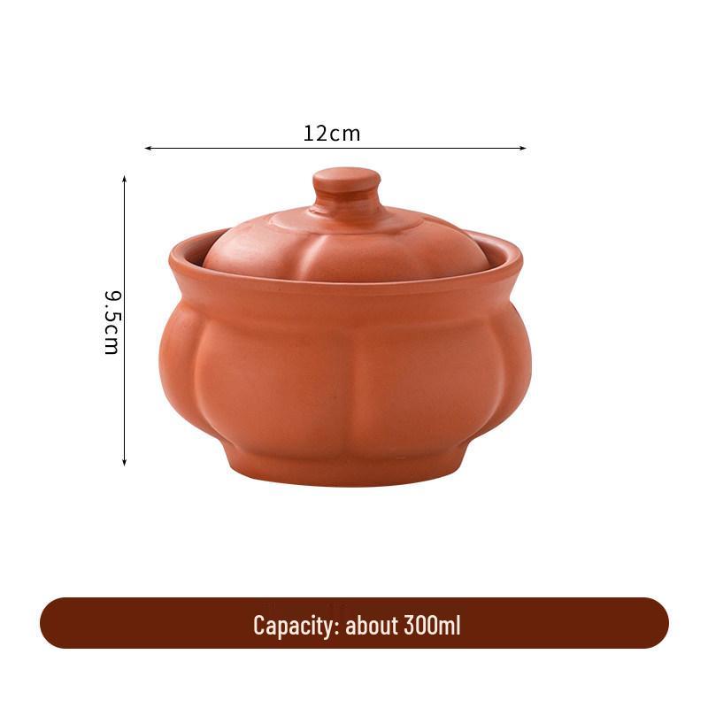 Purple Clay Double-Boiler Stew Pot with Lid - Chinese Retro Health Pot for Stews, Soups, and Steamed Eggs.