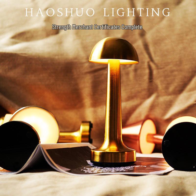 Retro Metal Dumbbell Table Lamp - Minimalist Night Light for Bars, Restaurants, and Living Rooms