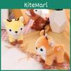 Cute Short Plush Sika Deer Doll With Keyring For Backpack And Gift