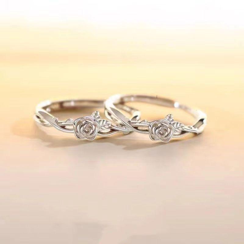 Mingjie Cappuccino Rose Bestie Rings - Women's Pair for Couples, Ideal Christmas Gift