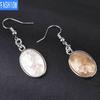 Náušnice s přírodní mušlí Oválné náušnice Náušnice Dámské pro volný čas Všestranné plážové šperky Mušlové náušnice