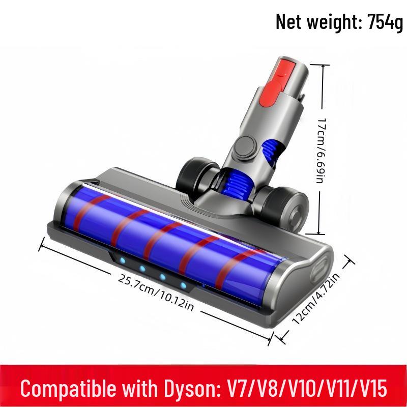 Dyson V6-V15 Slim Soft Plush Electric Roller Brush Head for Vacuum Cleaners