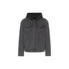 Solid Color Single-Breasted Hooded Long Sleeve Denim Jacket Men Jackets Black 6RZB55-Z28UZ-0204