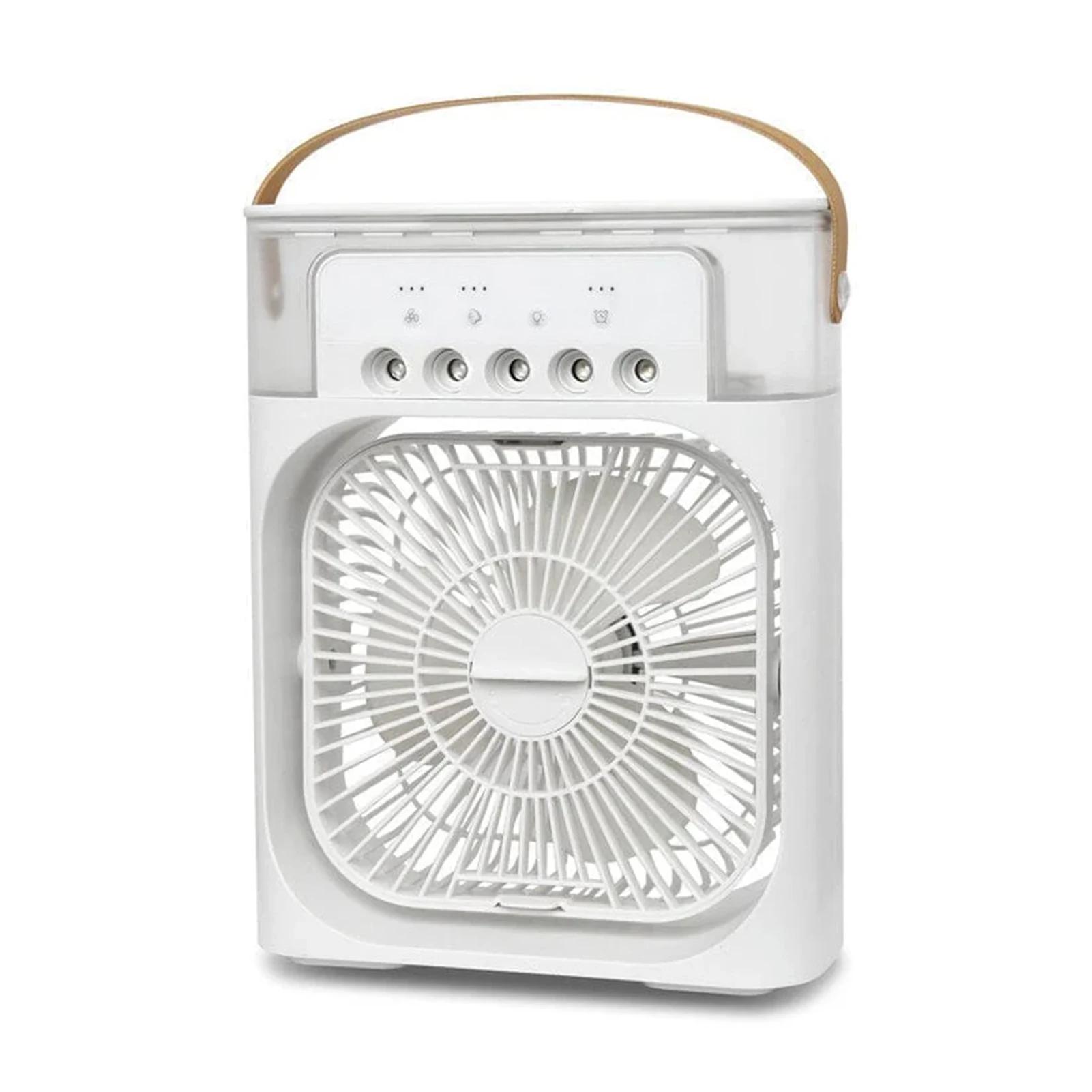 

3 в 1 Airs Cooler USB Электрический портативный вентилятор Кондиционеры Светодиодный ночник 5 отверстий Водяной туман Вентилятор для домашнего рабочего стола Воздушный охлаждающий вентилятор белый