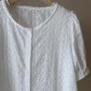 Bi Zheng 2025 Summer Korean Lace Embroidered Bubble Sleeve Women's Shirt