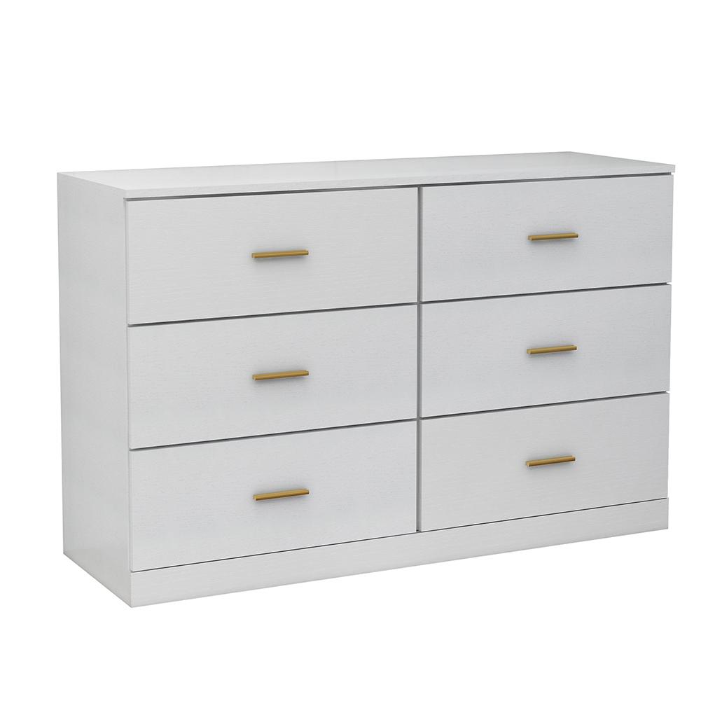 US STOCK 6 Drawer Dresser With Sturdy Legs Wood Clothing Organizer Engineered Wood Dresser For Hallway Nursery Living Room