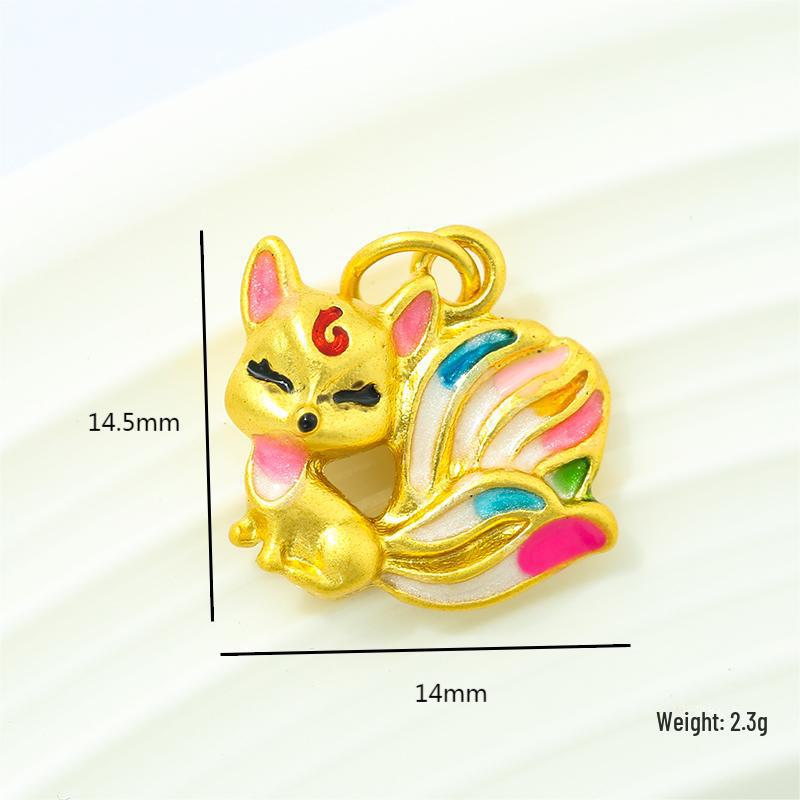 

Браслет, ожерелье, брелок-подвеска «Три жизни, три мира» из песочного золота с изображением огненной лисы: Аксессуары для самостоятельного изготовления в китайском стиле