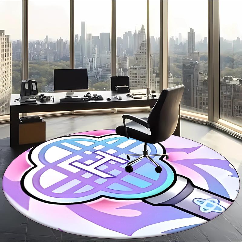 Kpop Demon Hunters (19) Round Office Rug Decorative Floor Rug for Office Bedroom Living Room and Home Space