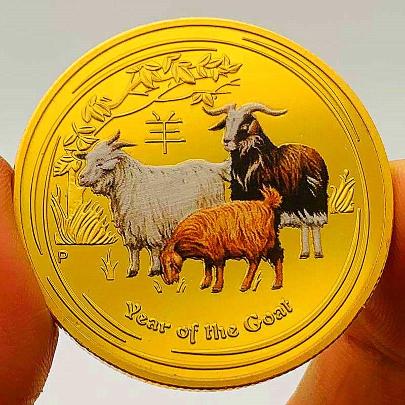Australia coin, the Chinese zodiac, the the Year of the Loong, gilding, color printing commemorative medals, playing craft, decorations