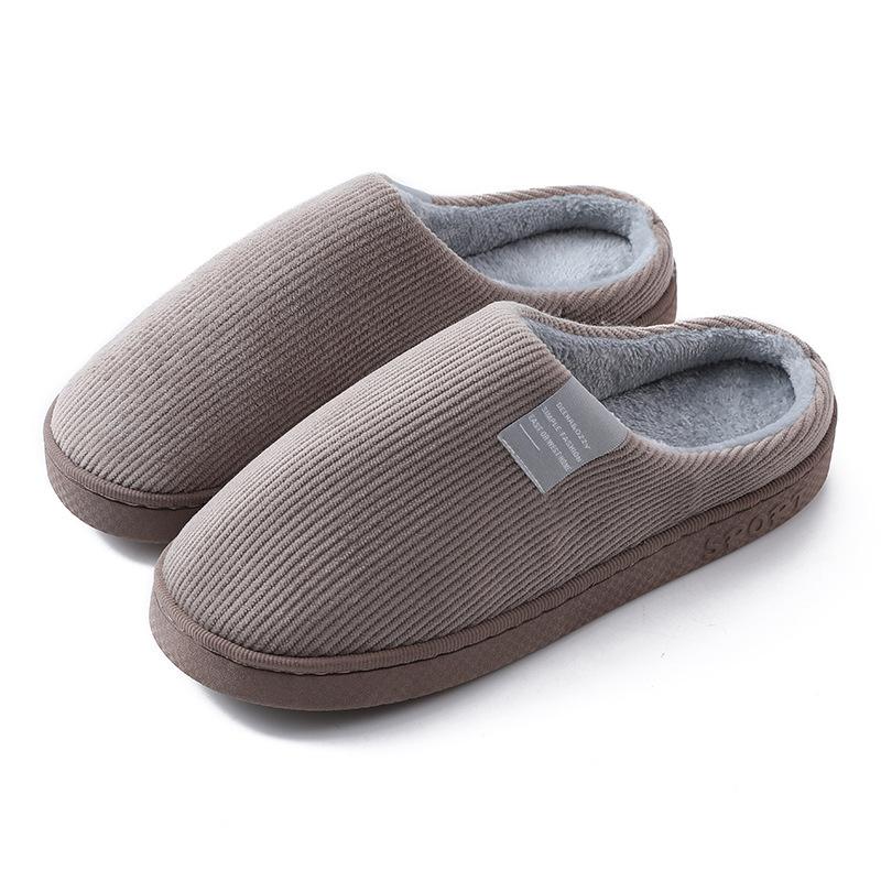 Cotton slippers autumn and winter couple thickened indoor home household non-slip warm fluffy cotton shoes