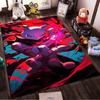 "Modern Anime Style Carpet with Red and Blue Abstract Design" Suitable for use as an anti-slip for living room bedroom sofas