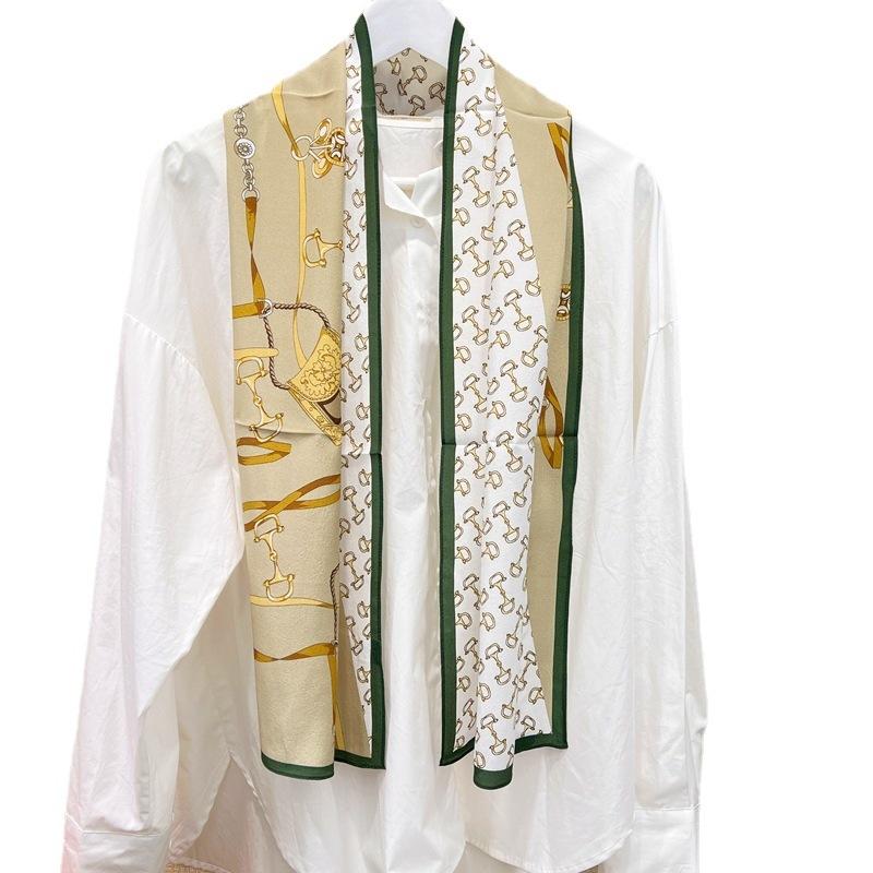 Four Seasons Available, French Double Crepe Silk Long Scarf, Elegant Temperament Gift Mulberry Silk Scarf Scarf Women