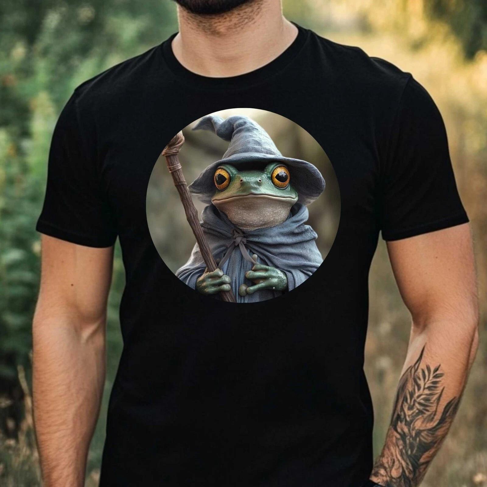 T-Shirt Herren Frosch Zauberer Motiv Baumwolle Größe XS bis 5XL XS