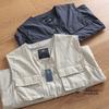 Men's Japanese-Style Windproof Waterproof Mesh Vest with Multi-Pockets