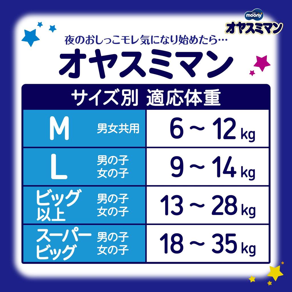 Size Oyasumiman Diapers pieces [Nighttime Pants, L] Girls' (9-14kg) 30+4
