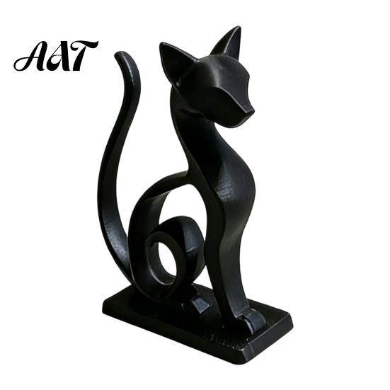 Detailed Home Interior Decor Minimalist 3D Printed Cat Figurine, Decorative Animal Statue Ornament, Creative Unique Pla Figurines Small Desktop