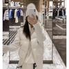 Autumn and Winter New M Home Knitted Splicing Light and Thin White Down Jacket Stand-up Collar Short Fashion Jacket Cardigan Jacket