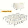 1pc Divided Tray with Handle -8-compartment Fruit Container with Lid and Detachable Snack Box