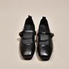Abendluft Temperament Fee dicker Absatz Mary Jane kleine Lederschuhe Herbst mittlerer Absatz Französisch Retro eckige Zehenpartie leichter Rand