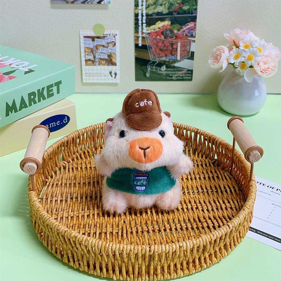 Adorable Hamster Handheld Plush Doll With Keychain For Office Desk Decor