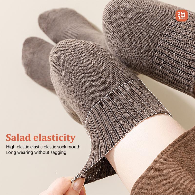 Calcetines largos y cálidos de invierno para mujer, de tubo grueso y alto, por encima de la rodilla, hasta la rodilla, de rizo, de color liso, gruesos, hasta la pantorrilla