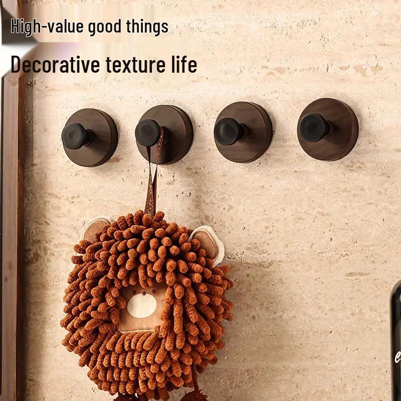 LIEI Walnut Wood Grain Suction Cup Hook