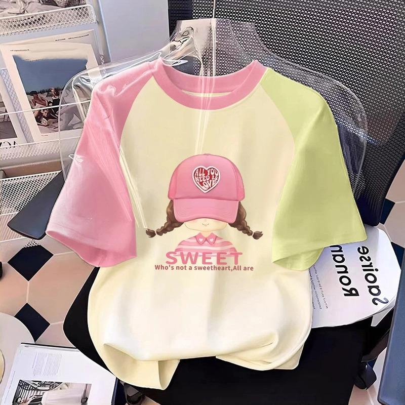 Cartoon Kinderen Volwassenen Bedrukt T-shirt Zomer Dames Mode Korte Mouwen T-shirt Top Meisje Pullover Kleding