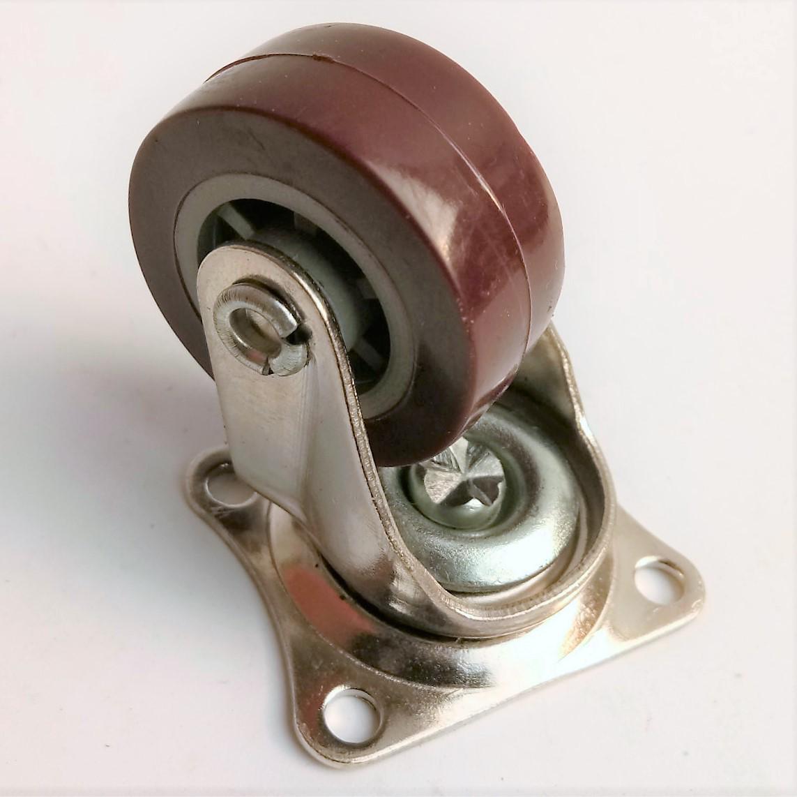 Red Polyurethane Swivel Caster Wheel for Furniture and Light Duty Use