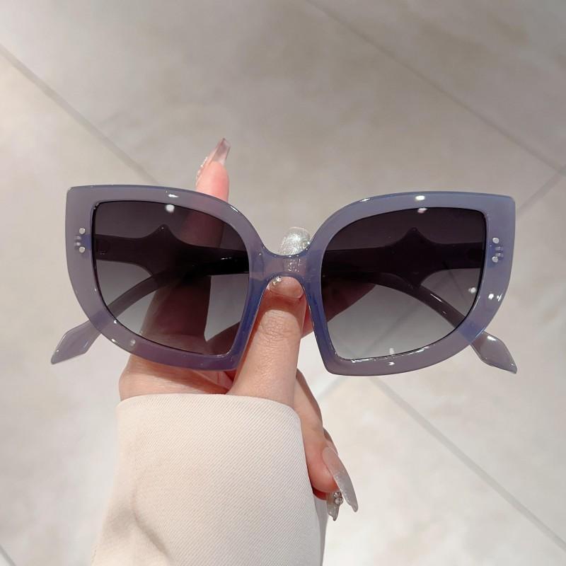 Cat Eye Sunglasses Women Fashion Halloween Party Gradient Decor Shades Trendy Brand Design Candy Color Rim Sun Glasses