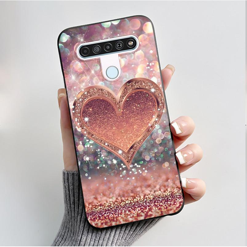 Printing Pattern Case For LG Q61 / LG K61 / LG Q70 Cover Fundas Soft Silicone Black Shell Cute Flower Cartoon Casing Coque Capa