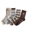 Striped Contrast Polar Bear Warm Winter Cashmere Vintage Mid-Leg Socks Versatile High Wool Socks