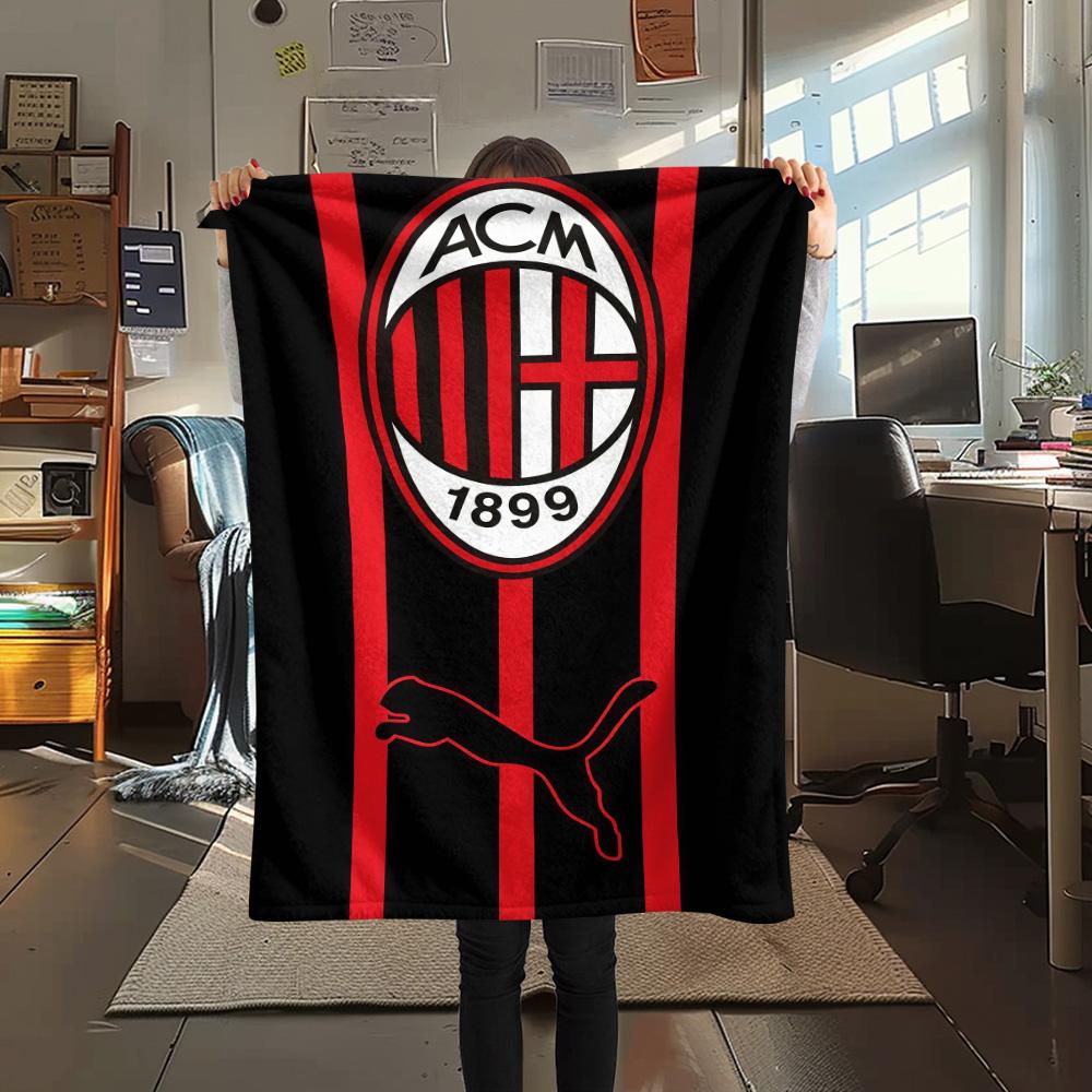 

Milan logo Print FlAannel Blanket, High quality Comfortable for All Seasons, Home Decor, Warmth and Comfort 80cm x 120cm